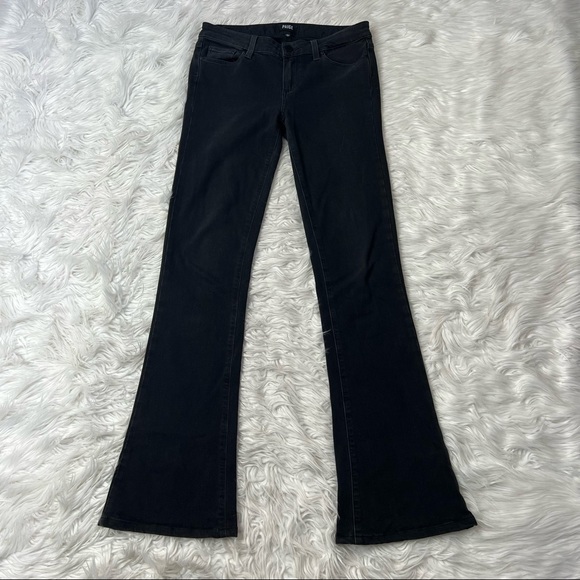 NOT FOR SALE -- SOLD • PAIGE • Lou Lou Flare Leg Jeans Black Fog - Picture 2 of 11